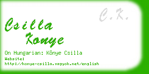 csilla konye business card